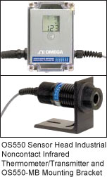 OS550 Sensor Head Industrial Noncontact Infrared Thermometer/Transmitter and OS550-MB Mounting Bracket